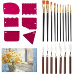 23 pices ensemble de couteaux a peinture, 7 couteaux a peindre en acier inoxydable + 6 couteau de peinture ...