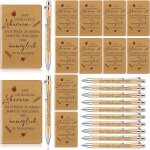 24 cadeaux d'adieu pour enseignants contient 12 mini blocs - notes carnets en cuir et 12 stylos a bille ...