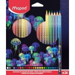 24 crayons de couleur deepsea paradise - crayons de coloriage en bois - mines rsistantes - forme triangulaire ...