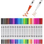 24 feutres aquarelles stylos color�s marqueurs avec double pointe pinceau stylo lettrage calligraphie ...