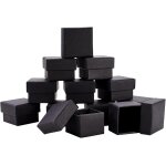 24 pack noir mat kraft carton bijoux botes a bijoux, 3. 8x3. 8x3. 3cm velvet rempli carton bijoux emballage ...