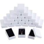 24 pcs bo�tes a bijoux en carton texture blanche, 8. 1x5. 1cm bo�te cadeau en papier bo�te d'emballage ...