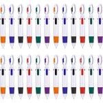 24 pi�ces stylos de navette, 4 en 1 stylos multicolores r�tractable stylos a bille avec porte - cl�s ...
