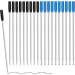 24 recharges rempla�ables, stylos a bille en m�tal a pointe moyenne 1mm, permanentes, etanches, pour ...