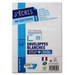25 enveloppes blanches - c6 - 114x162 mm - 90g - gpv