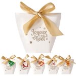 25pcs botes de bonbon joyeux nol et etiquettes rubans bonbonnire chocolat en carton ballotin drage ...