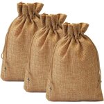 25pcs sacs cadeau avec cordon en jute et lin - pochettes pour bijoux, mariage, f�te, no�l - 13 x 18 cm ...