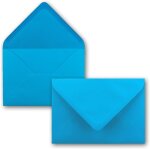 25x enveloppes c6 - couleur: bleu azur - 11, 4 x 16, 2 cm - fermeture: gomme - pour papier a4, a5, a6 ...