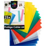 25x protge cahier a4 multicolores - couvre cahier a4 - protege cahier a4 - protege cahier 21x29. 7 avec ...