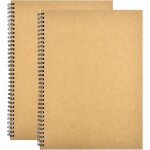 2pcs carnet de dessin a4, 150gsm / 140 pages cahier de croquis ordinaire, couverture kraft bloc - notes ...