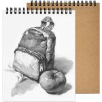 2pcs carnet dessin a4, 160gsm / 120 faces carnet de croquis, reli en spirale cahier dessin, couverture ...