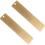 2pcs rgle en laiton dor rgle droite pratique signet vintage en cuivre mtal cm echelle double grav ...