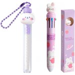 2pcs stylo multicolore 10 couleurs en 1 + gomme, bille r�tractable, fourniture scolaire kawaii, pour ...