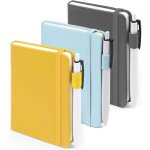 3 carnet de notes de poche a6 avec 3 stylos noirs, page ligne, petit carnet de poche a couverture rigide ...