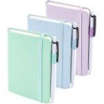 3 carnet de notes de poche a6 avec 3 stylos noirs, page ligne, petit carnet de poche a couverture rigide ...