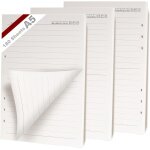 3 paquets a5 feuille lignes 6 trous feuillets 180 feuilles convient recharge agenda aux filofax a5 recharge ...