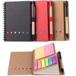 3 paquets de bloc - notes spiral� avec coussinets stino, bloc - notes doubl� avec porte - stylo, notes ...