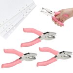 3 pcs pince perforatrice scrapbooking mtal 1. 5mm / 3mm / 6mm, perforeuse papier avec poigne en plastique, ...