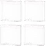 30 pcs clear botes de faveur de mariage 10x10x3cm rectangle pvc transparent coffrets cadeaux avec film ...