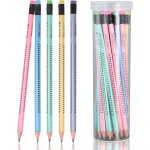 30 pi�ces crayons graphites hb, crayons a papier triangulaires, crayons a papier hb avec gomme, crayons ...