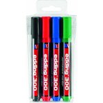 300 marqueur permanent - noir, rouge, bleu, vert - 4 stylos - pointe ronde 1, 5 - 3 mm - sche vite, ...