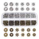 300 pices de 6 perles d'espacement rtro en bronze argent, rondelles mtalliques, accessoires de bijoux, ...