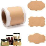 300 pi�ces vintage etiquette kraft, etiquettes autocollantes, etiquettes adh�sives en papier kraft, pour ...