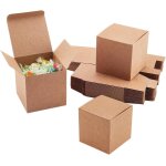 30pcs bote cadeau bote en papier kraft, 9x9x9 cm coffrets emballage cadeau botes de faveur petit carton ...