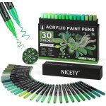 30pcs feutre acrylique peinture stylo marqueur peinture acrylique verre pour bois, toile, verre, cramique ...
