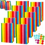 30pcs pochette cadeau anniversaire enfant, sac papier cadeau petit avec 36 autocollants 24x13x8cm, pochette ...