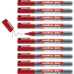 361 marqueur pour tableaux blancs - rouge - 10 stylos - pointe ronde 1 mm - feutre effaable - pour tableaux ...