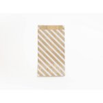 394106c un sachet de 50 pochettes kraft 12x24 + 4, 5cm motif : coeurs idal pour : confiseries, bonbons, ...