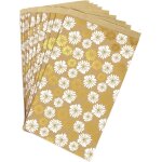 394106c un sachet de 50 pochettes kraft 12x24 + 4, 5cm motif : coeurs idal pour : confiseries, bonbons, ...
