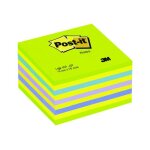 3m post - it notes - etiquettes - bleu, violet, vert fluo, jaune fluorescent - 76 x 76 mm - 450 feuille(s) ...