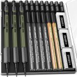 3pcs 1. 3mm porte mines avec etui, porte mines en métal pour charpentier avec 48 recharges (rouge, noir, ... 3pcs 1. 3mm porte mines avec etui, porte mines en métal pour charpentier avec 48 recharges (rouge, noir, ...