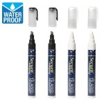 4 feutres craie blanc et noir waterproof 1, 7 noir et blanc