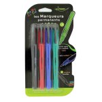 4 marqueurs permanent pointe ogive 1mm grip ergonomique 4 couleurs by ulmann
