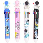 4 pcs stylos a bille rtractables multicolores, 10 couleurs en 1 stylo bille, astronautes plastique stylos ...