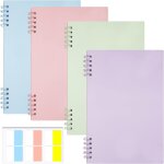 4 pièce a5 cahier a spirale, cahier a rayures avec 60 etiquettes d'index, portable carnet de notes, carnet ... 4 pièce a5 cahier a spirale, cahier a rayures avec 60 etiquettes d'index, portable carnet de notes, carnet ...
