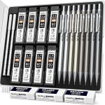 4 pièces métal porte - mines 0, 5 mm avec etui, art crayon mécanique criterium avec 8 tubes de recharge ... 4 pièces métal porte - mines 0, 5 mm avec etui, art crayon mécanique criterium avec 8 tubes de recharge ...