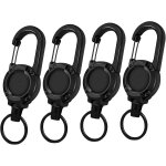 4 pices porte badge enrouleur, porte - cls rtractable avec mousqueton de 60 cm, porte - cls pour ...