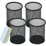 4 pices pot a crayon, porte - stylo rond en mtal, pot a crayon multifonctionnel grande capacit, pot ...