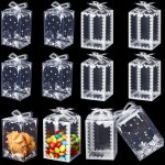 40 pcs botes a drages transparentes 2 x 2 x 2. 75 botes - cadeaux en plastique avec n?ud papillon ...