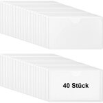 40 pi�ces pochettes adh�sive transparente 10x6 cm, porte - etiquettes autocollants, pochette adh�sive ...