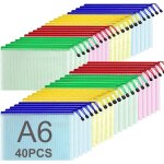 40pcs pochette document a6, pochette zip chemise pvc mesh, pochette a fermeture eclair plastique zipper ...