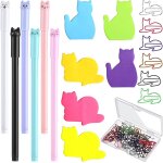 42 pices set de papeterie 6 couleurs notes autocollantes mignonnes 30 pices trombones et 6 pices cadeaux ...