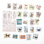 46 pi�ces mus�e philat�lique s�rie autocollant r�tro collage papier enduit timbre autocollant pack de ...