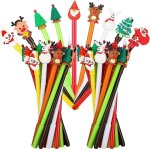 48 pièces stylo a encre gel de noël, 8 styles arbre de noël bonhomme de neige renne père noël stylos ... 48 pièces stylo a encre gel de noël, 8 styles arbre de noël bonhomme de neige renne père noël stylos ...
