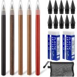 5 crayon infini stylo sans encre, crayon papier eternelle et 10 pointes de rechange, crayons sans encre ...