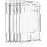 5 pcs porte - badge vertical a 2 cartes avec fente pour le pouce protecteur de bo�tier pc transparent ...